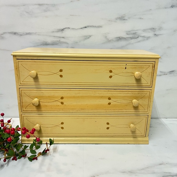 Vintage jewelry chest retro decor storage cottage core
